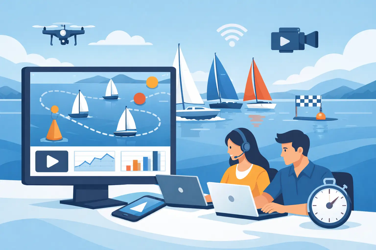 Como funciona uma regata cronometrada online