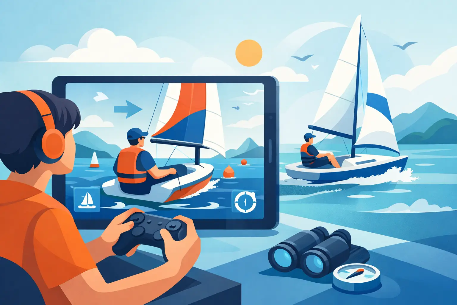 Vela digital para aprender a velejar jogando